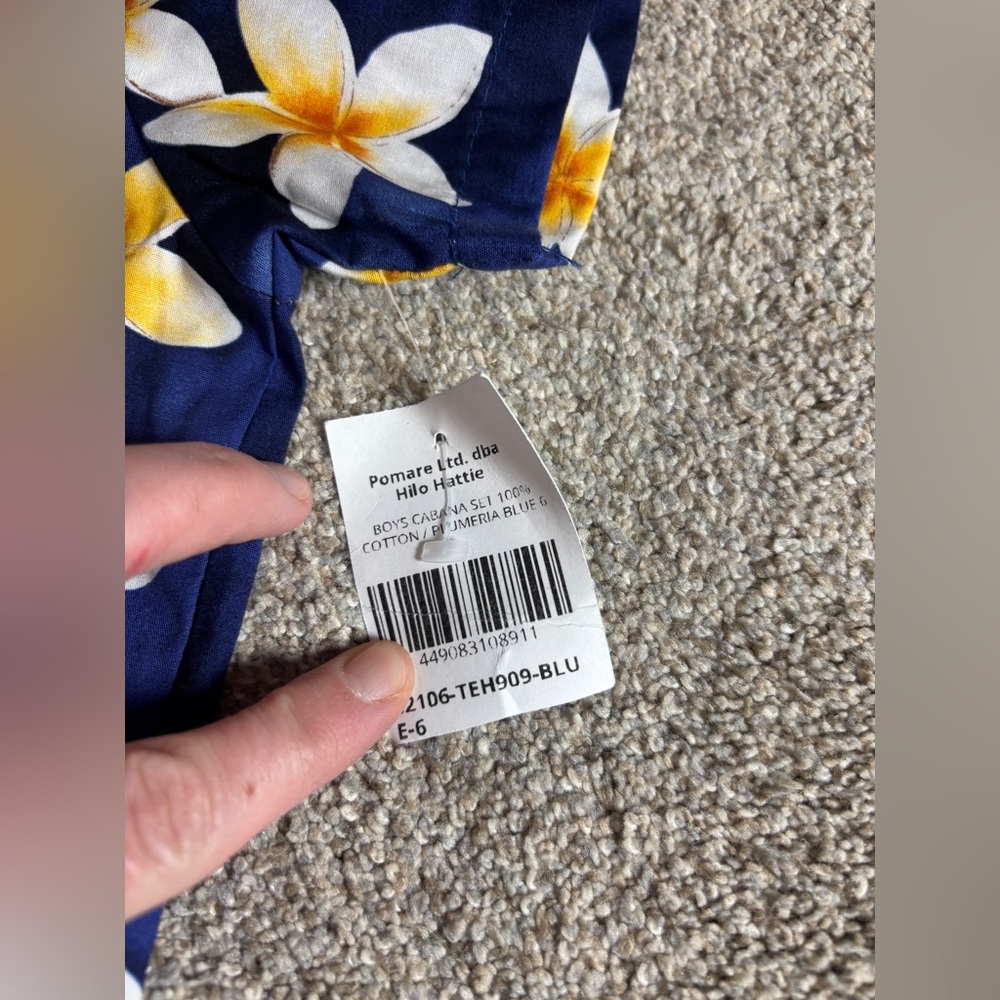Royal Hawaiian Creations Button Up Hawaiian Plumeria Button Down/shorts Luau 6 - Picture 5 of 7